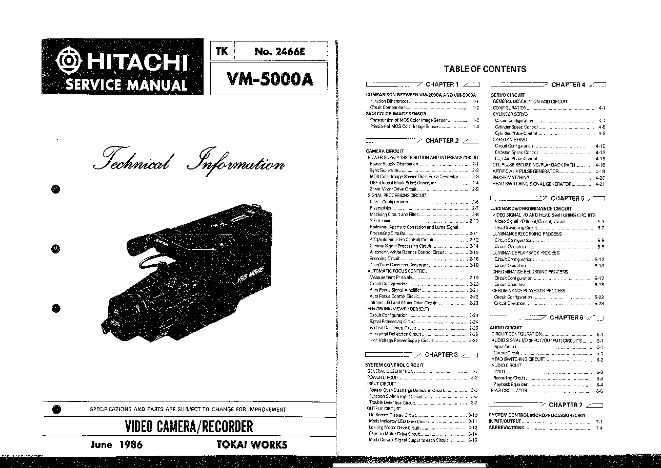 Hitachi Vm 500e Manual